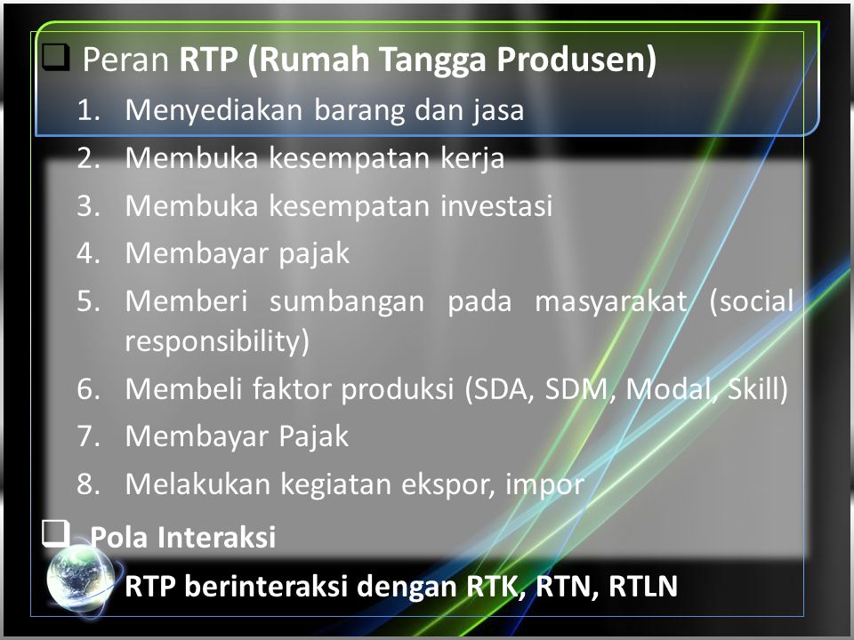 Peran RTP (Rumah Tangga Produsen)