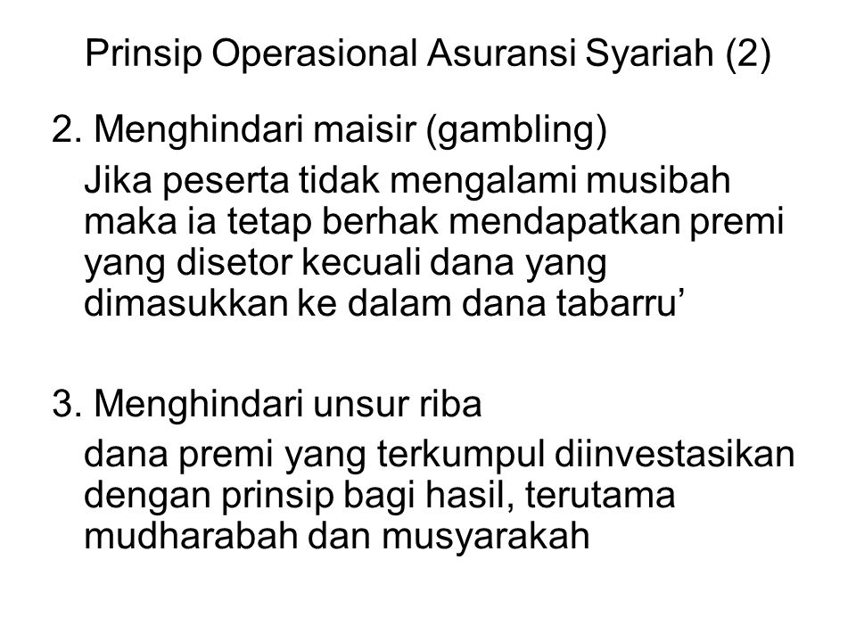 Prinsip Operasional Asuransi Syariah (2)