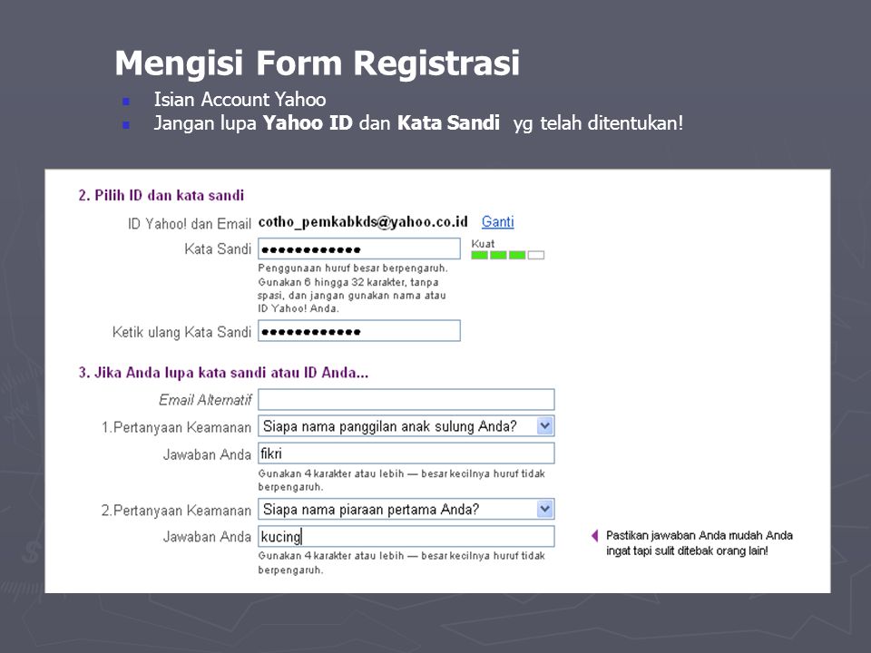 Mengisi Form Registrasi