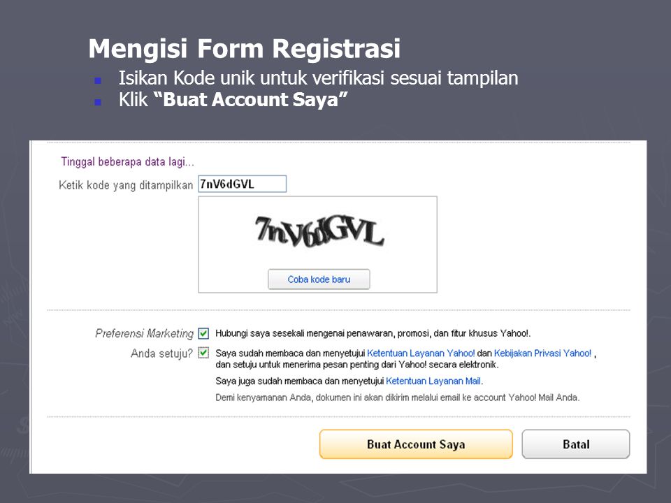 Mengisi Form Registrasi