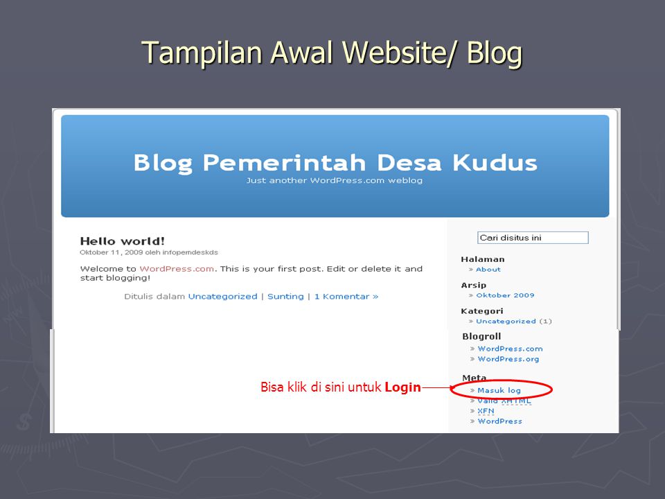 Tampilan Awal Website/ Blog
