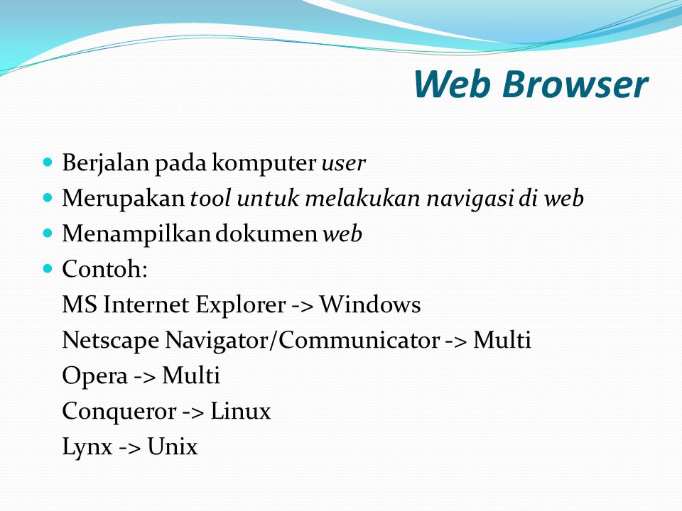Web Browser Berjalan pada komputer user