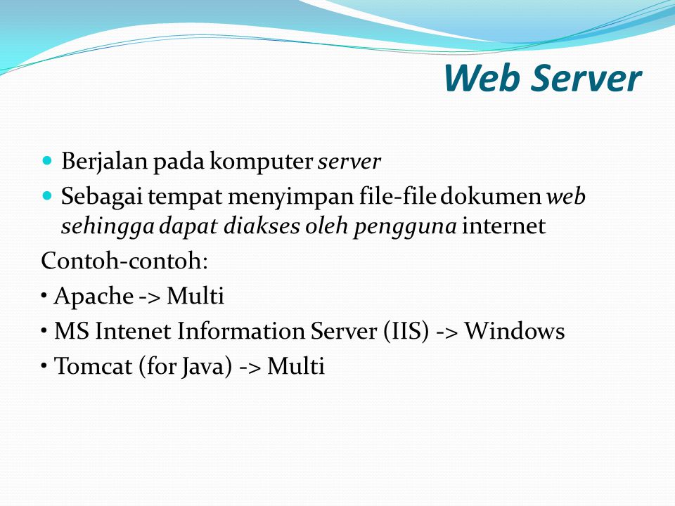 Web Server Berjalan pada komputer server
