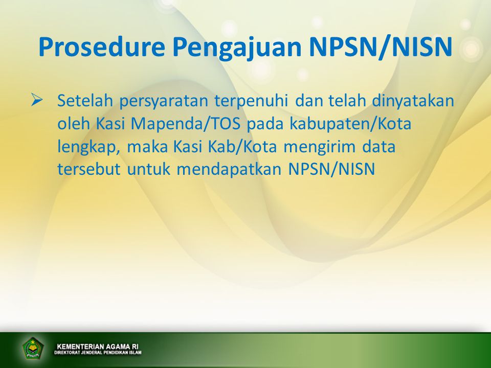 Prosedure Pengajuan NPSN/NISN