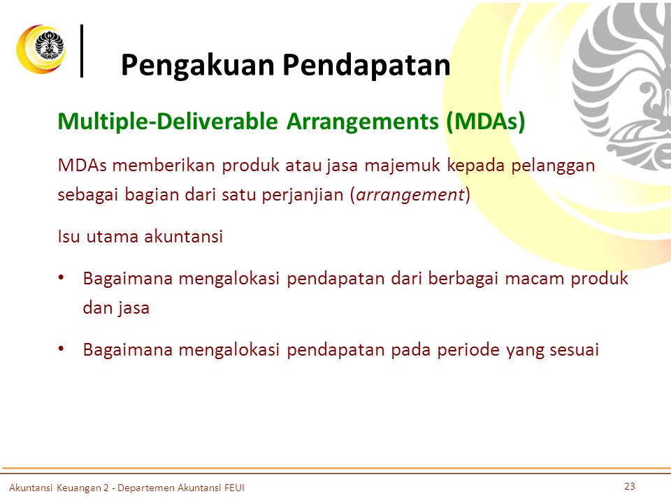 Pengakuan Pendapatan Multiple-Deliverable Arrangements (MDAs)