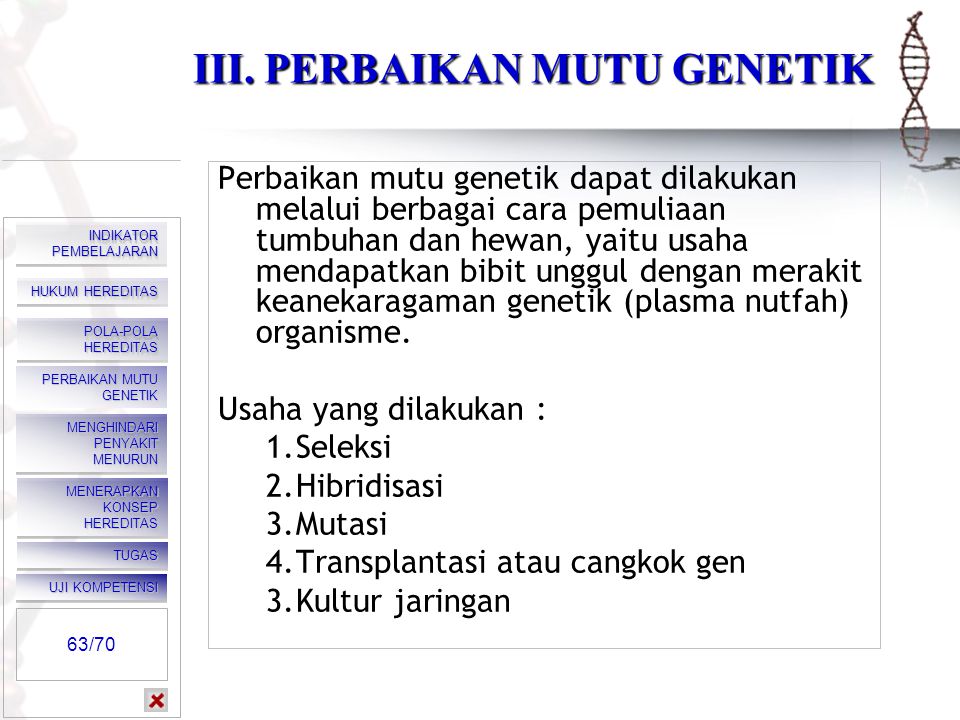 III. PERBAIKAN MUTU GENETIK