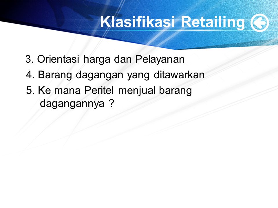 Klasifikasi Retailing