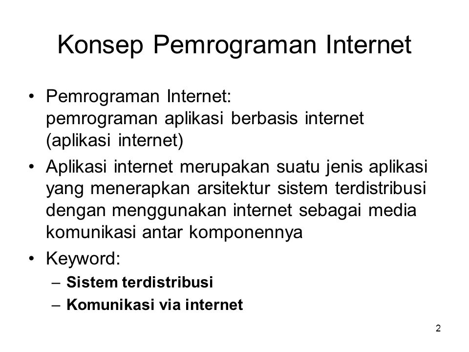 Konsep Pemrograman Internet