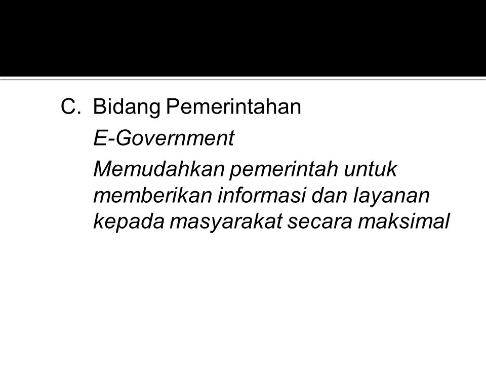Bidang Pemerintahan E-Government.