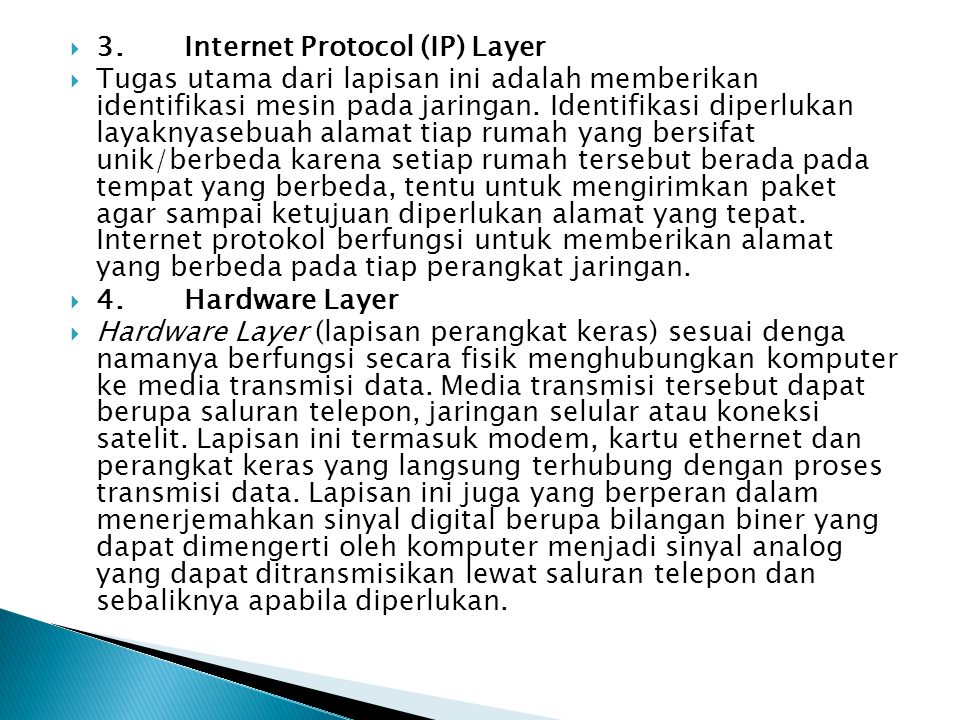 3. Internet Protocol (IP) Layer