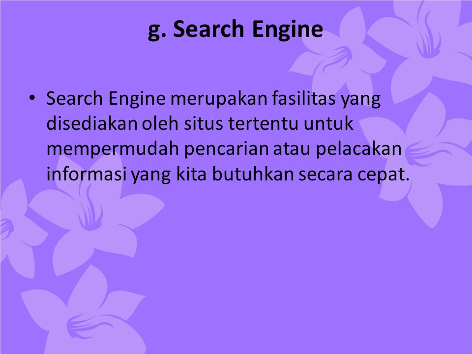 g. Search Engine