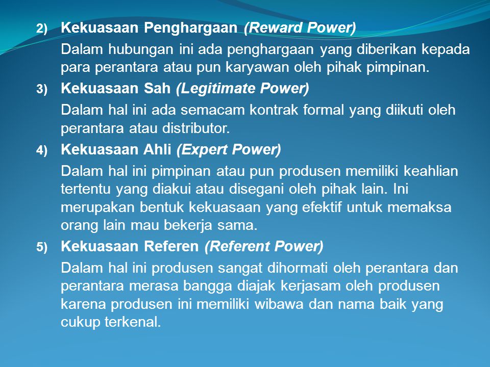 Kekuasaan Penghargaan (Reward Power)