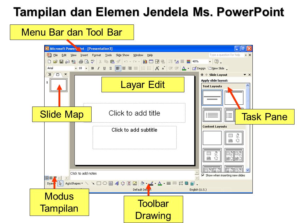 Tampilan dan Elemen Jendela Ms. PowerPoint