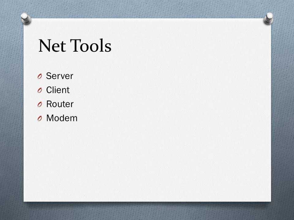 Net Tools Server Client Router Modem