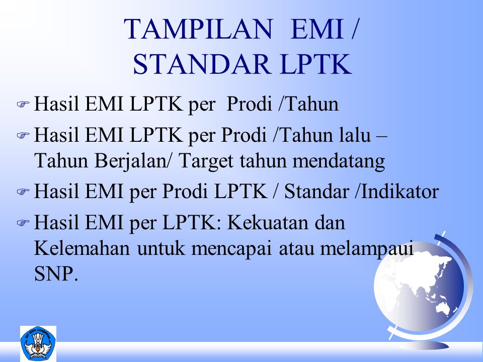 TAMPILAN EMI / STANDAR LPTK