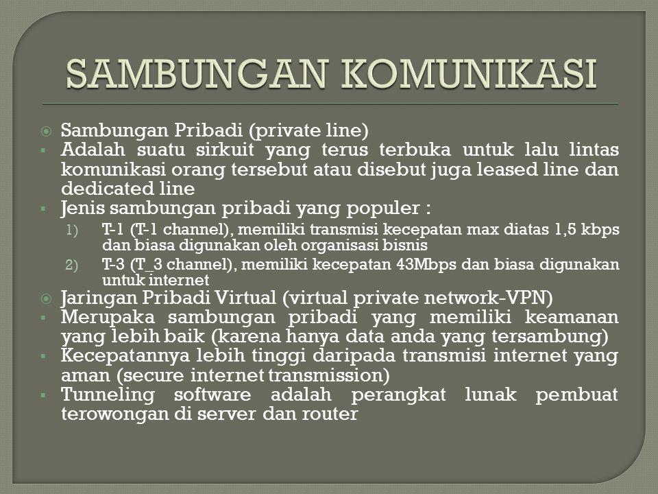 SAMBUNGAN KOMUNIKASI Sambungan Pribadi (private line)
