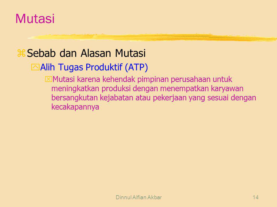 Mutasi Sebab dan Alasan Mutasi Alih Tugas Produktif (ATP)