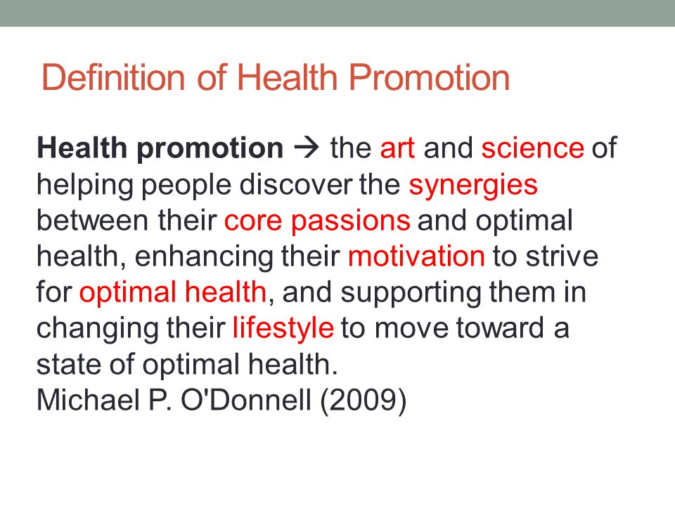 Definition of Health Promotion