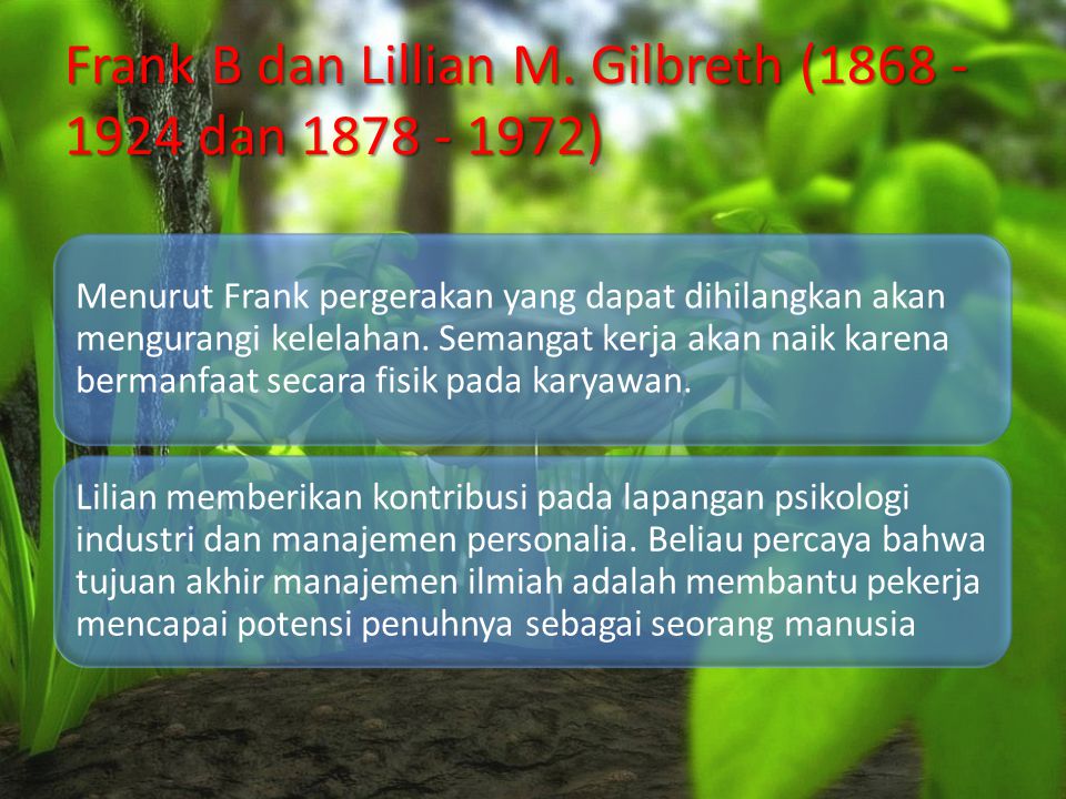 Frank B dan Lillian M. Gilbreth ( dan )