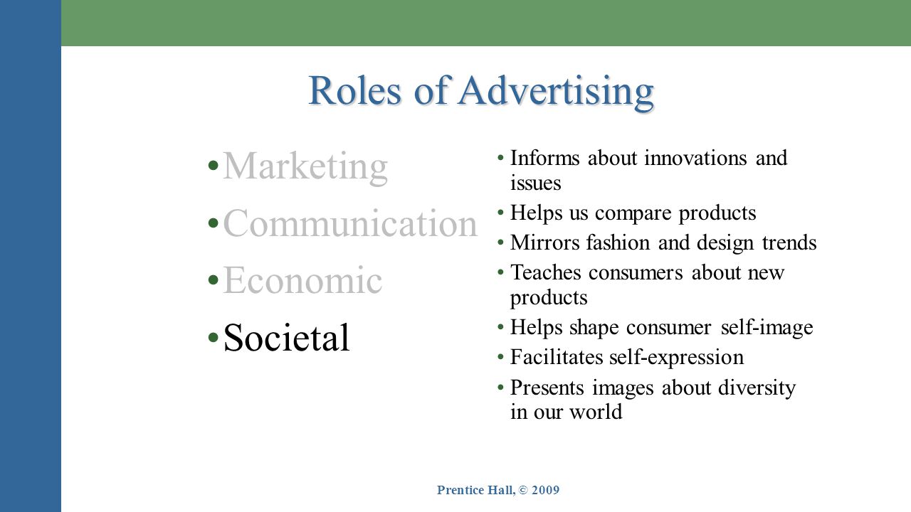 Roles of Advertising Marketing Communication Economic Societal