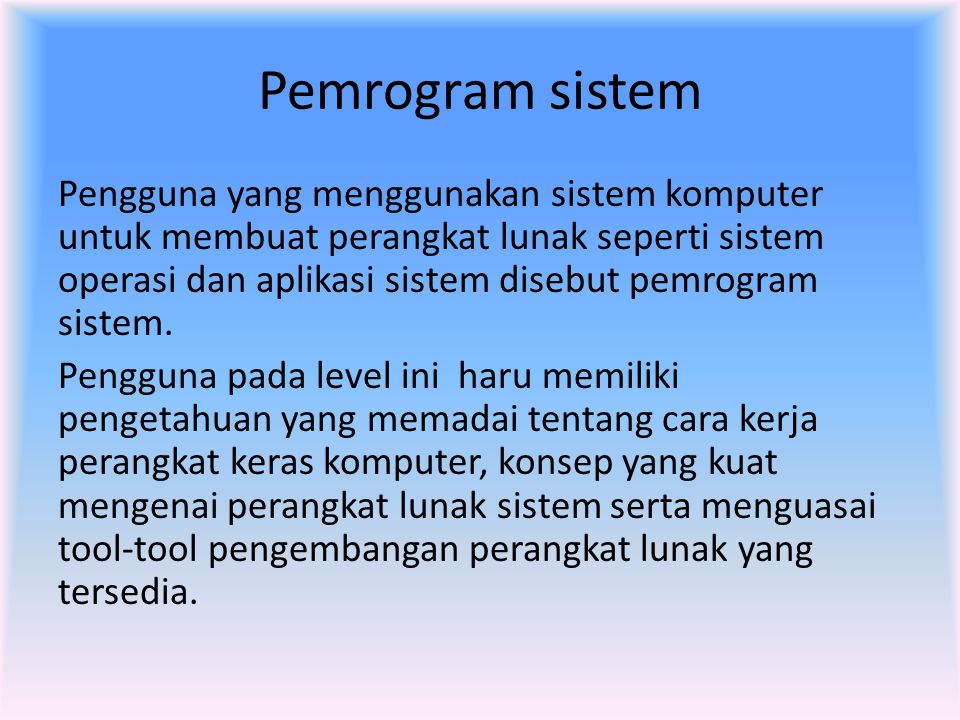 Pemrogram sistem