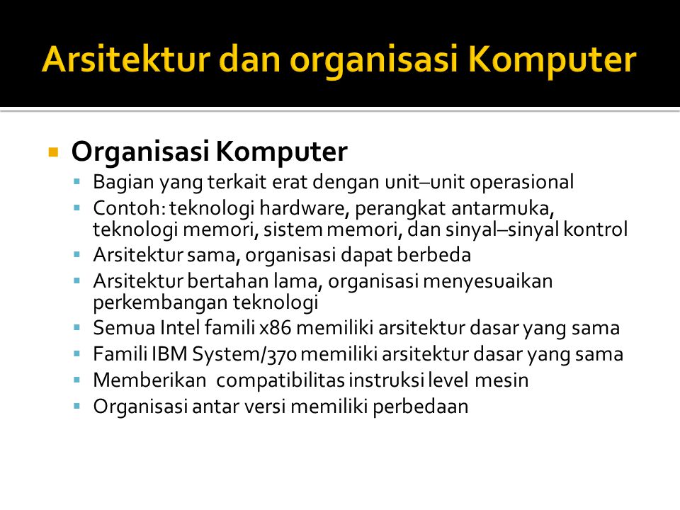 Arsitektur dan organisasi Komputer