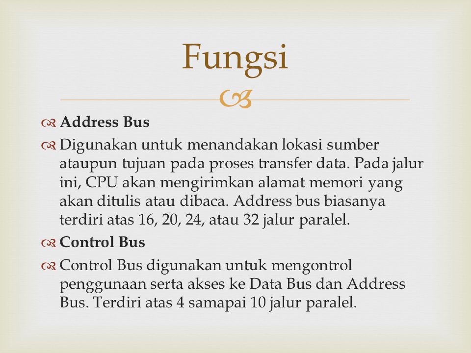 Fungsi Address Bus.