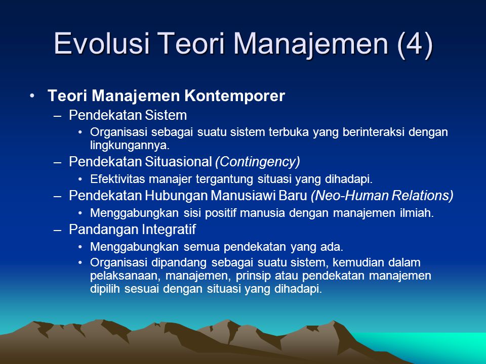 Evolusi Teori Manajemen (4)