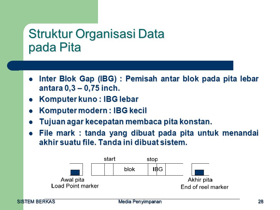 Struktur Organisasi Data pada Pita