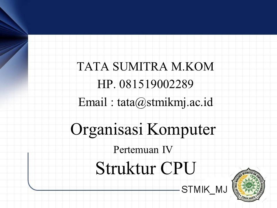 Struktur CPU Organisasi Komputer TATA SUMITRA M.KOM HP