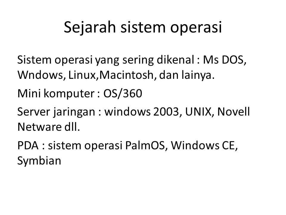 Sejarah sistem operasi