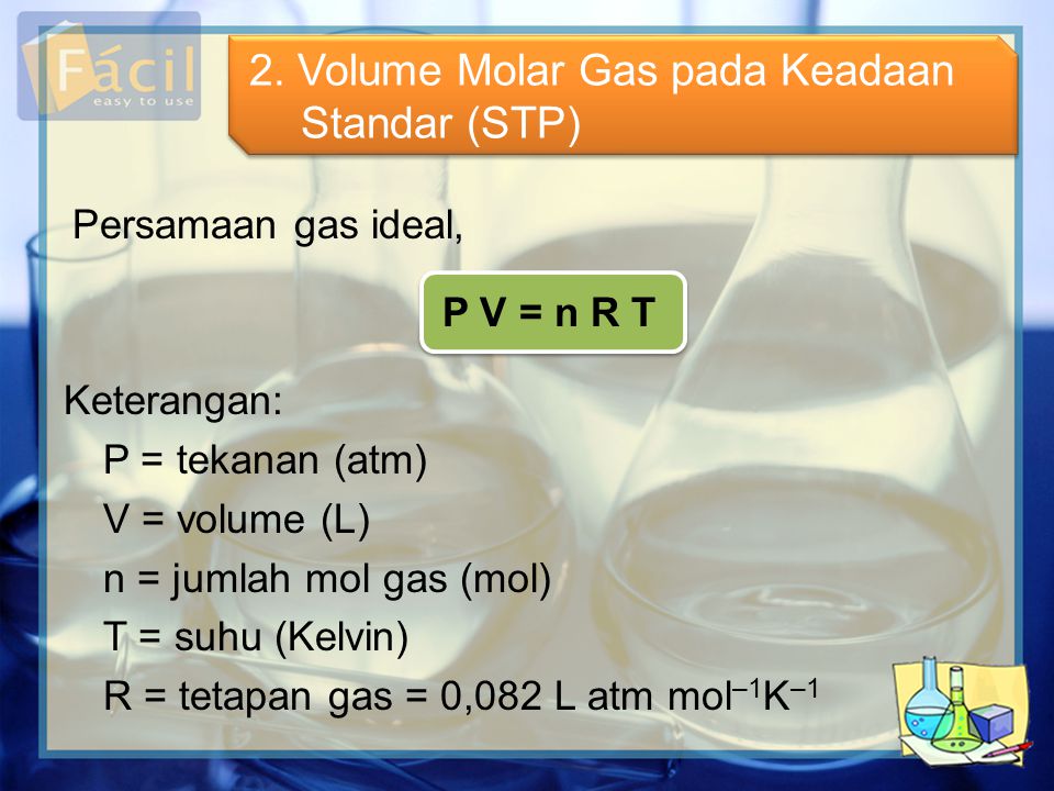2. Volume Molar Gas pada Keadaan Standar (STP)
