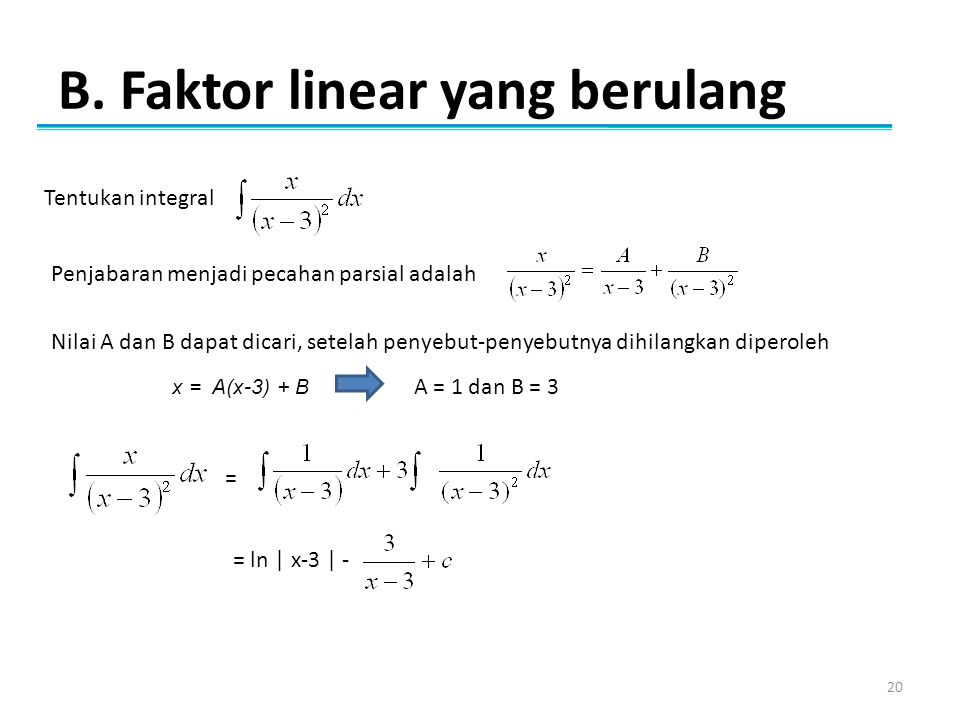 B. Faktor linear yang berulang