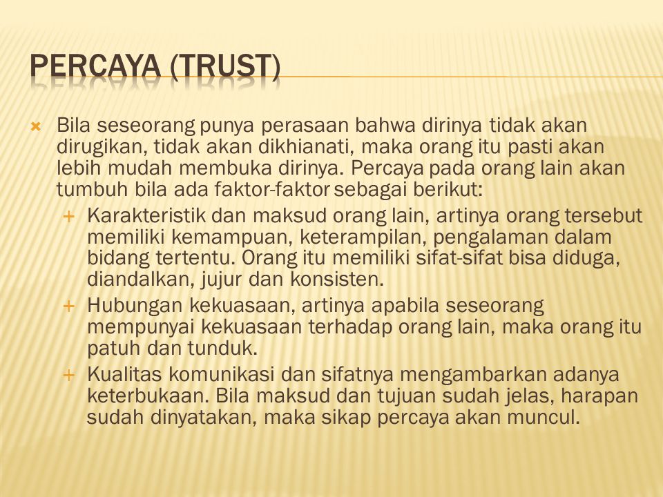 Percaya (trust)