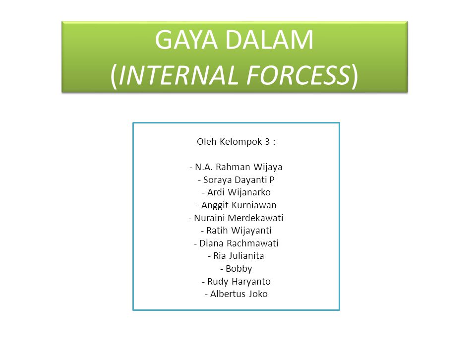 GAYA DALAM (INTERNAL FORCESS)