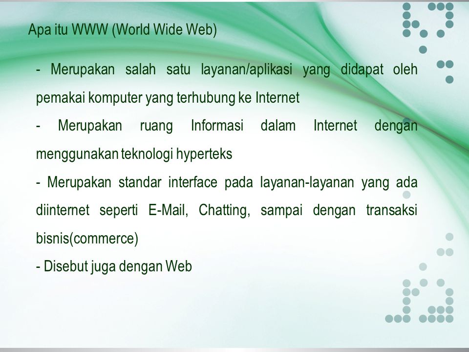 Apa itu WWW (World Wide Web)