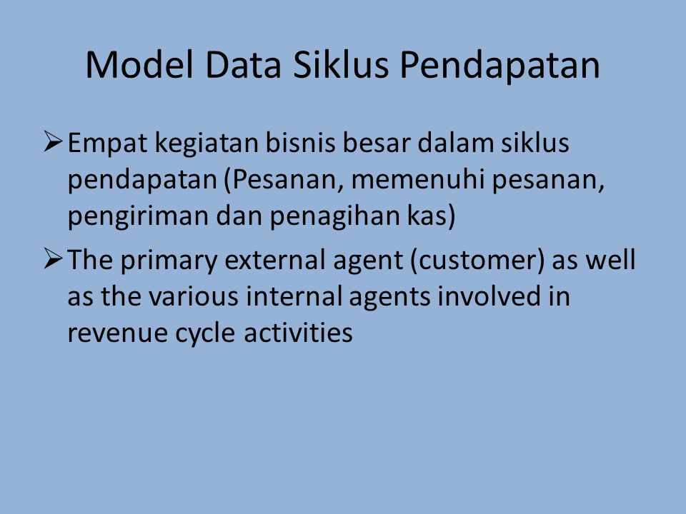 Model Data Siklus Pendapatan