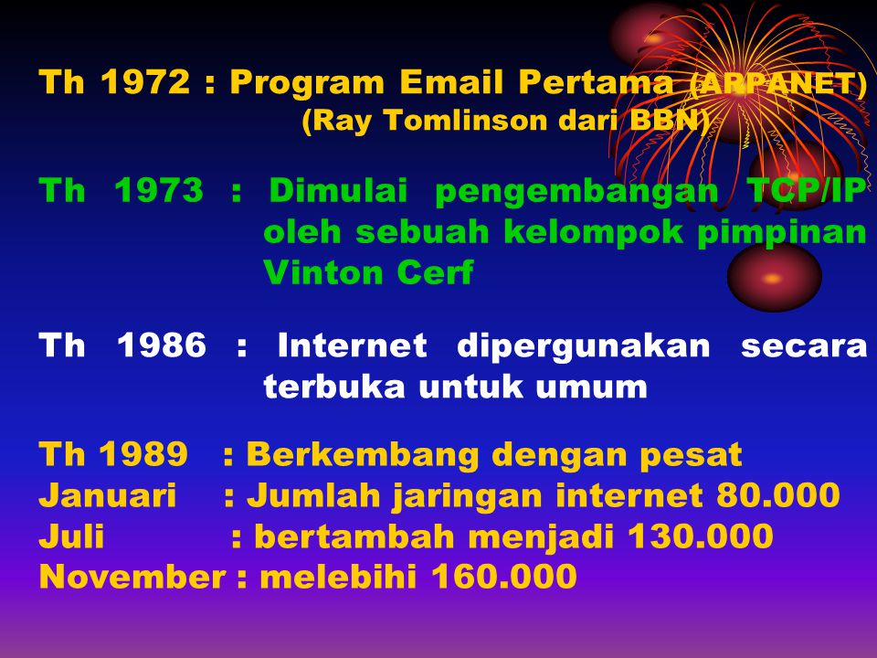 Th 1972 : Program  Pertama (ARPANET) (Ray Tomlinson dari BBN)