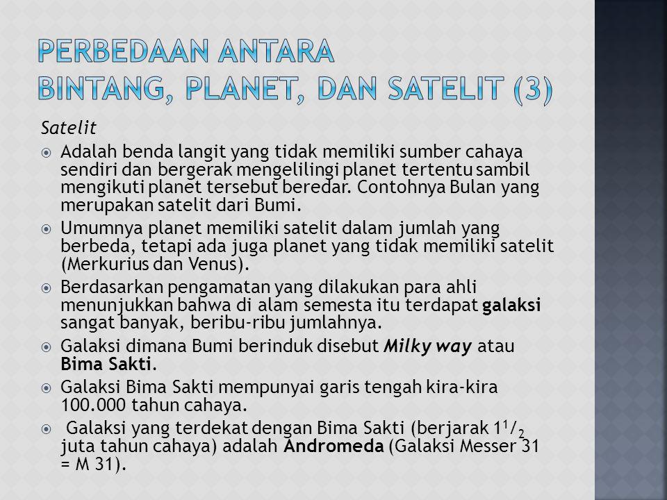 Perbedaan antara Bintang, Planet, dan Satelit (3)
