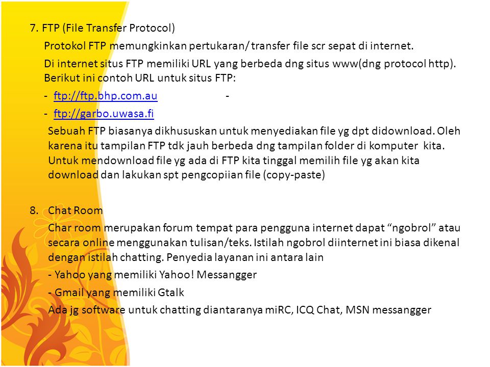 7. FTP (File Transfer Protocol)