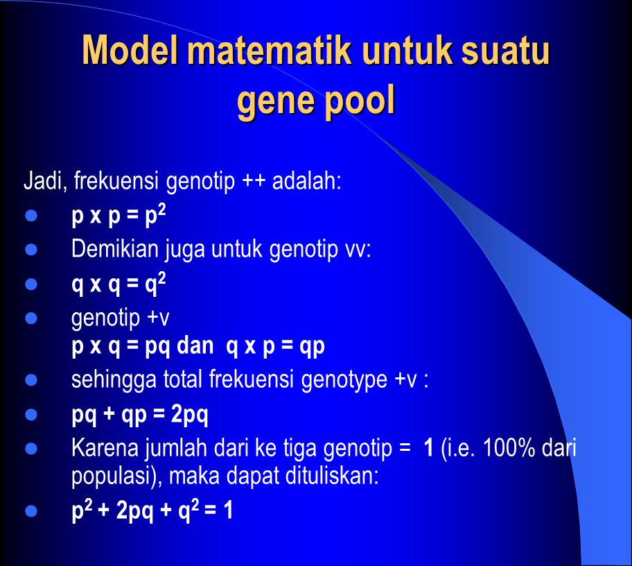 Model matematik untuk suatu gene pool