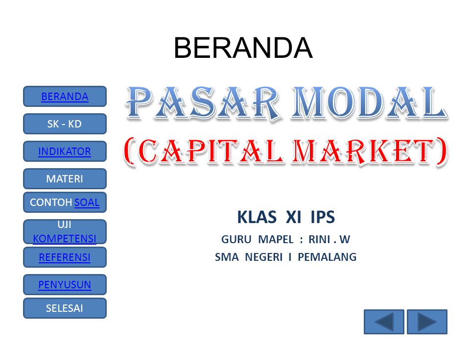 Pasar Modal (capital market)