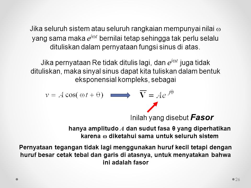 Inilah yang disebut Fasor