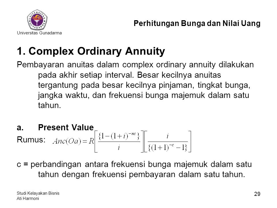 1. Complex Ordinary Annuity
