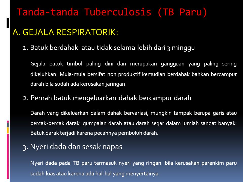 Tanda-tanda Tuberculosis (TB Paru)