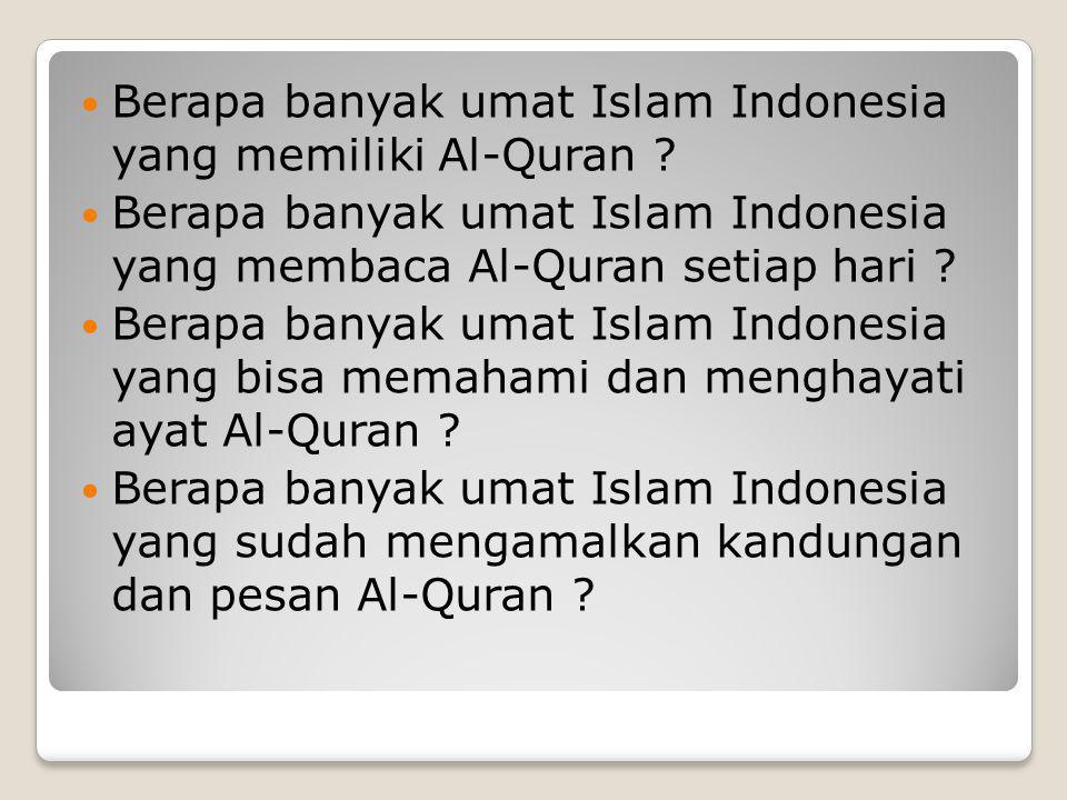 Berapa banyak umat Islam Indonesia yang memiliki Al-Quran