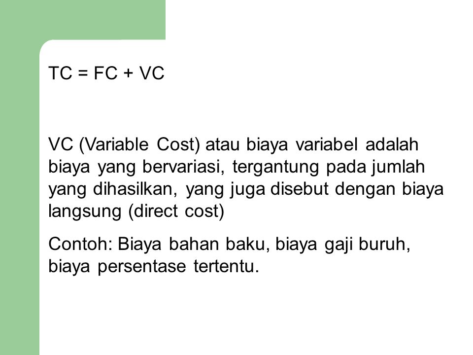 TC = FC + VC