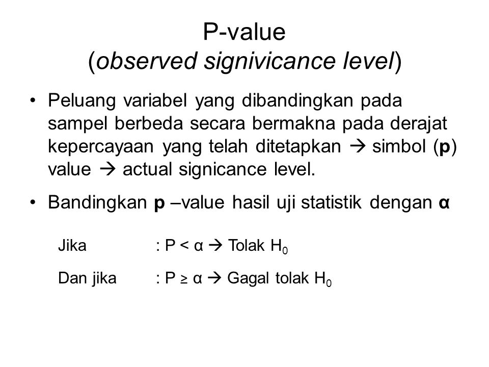 P-value (observed signivicance level)