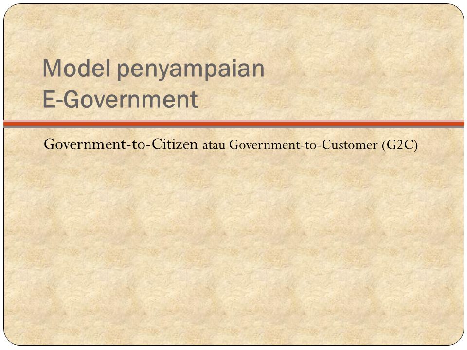 Model penyampaian E-Government