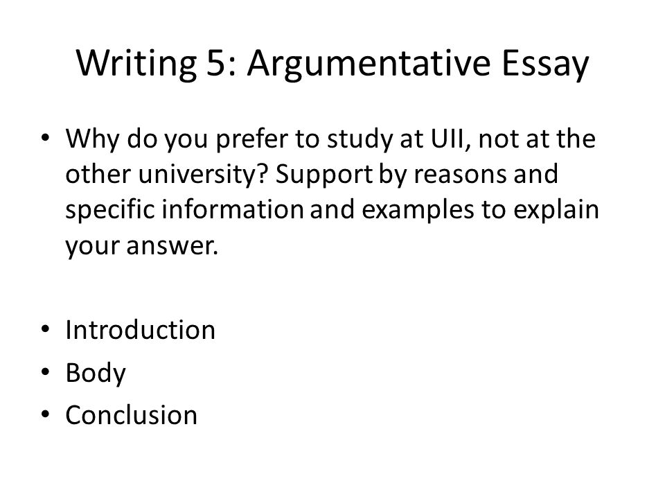Writing 5: Argumentative Essay